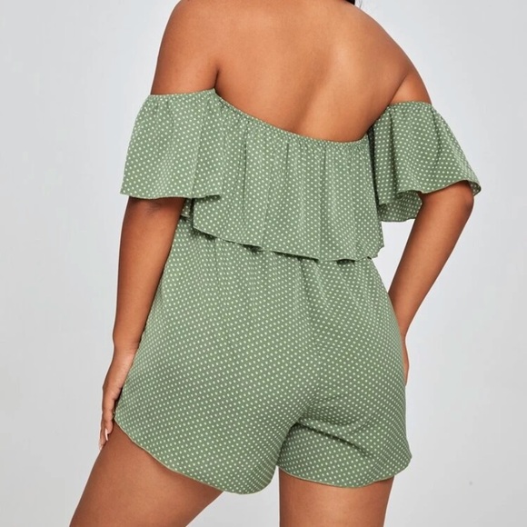Plus Polka Dot Bardot Romper - Picture 9 of 9